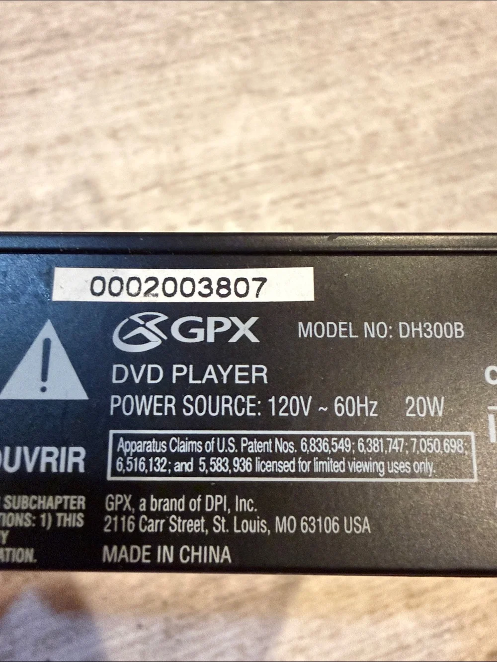 GPX Black DVD Player - Compact Electronics Video Device